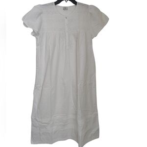 Thea Creations White 100% Cotton Women's Nightgown